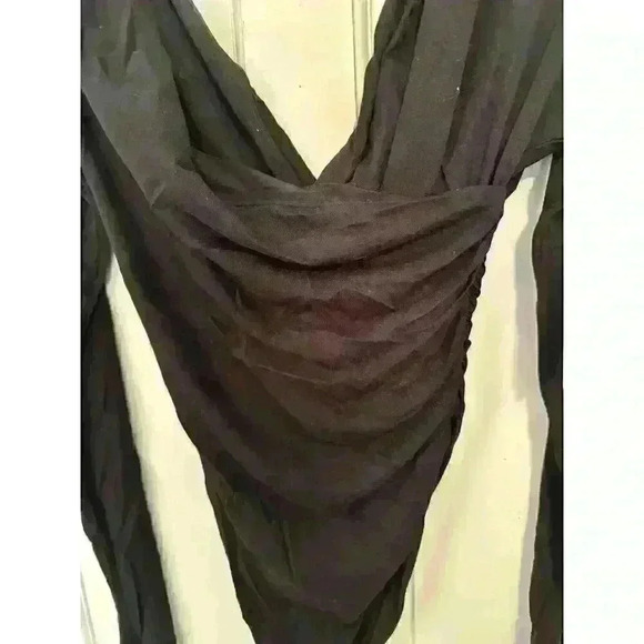 Abound Black Ruched Long Sleeve Bodysuit‎ size XS NWT - Picture 2 of 4